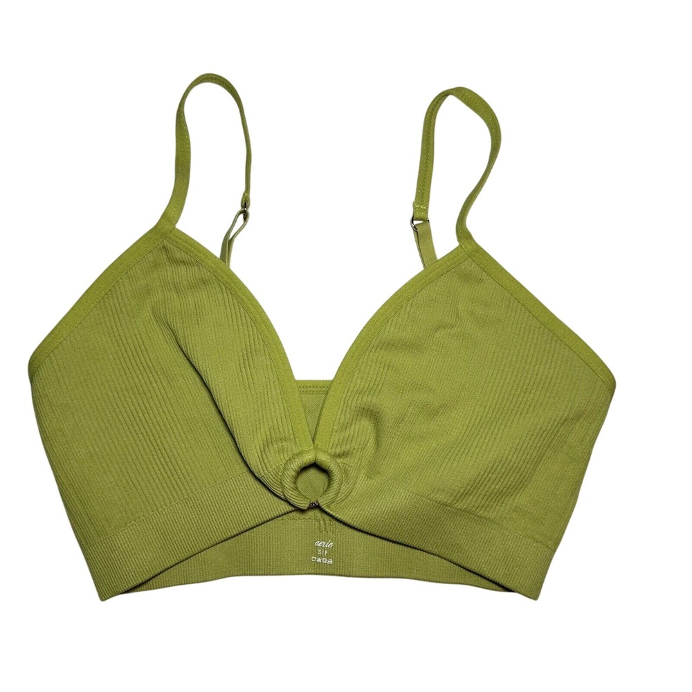 AERIE Seamless Ring Plunge Light Sage‎ Green Bralette SIZE SMALL NWT